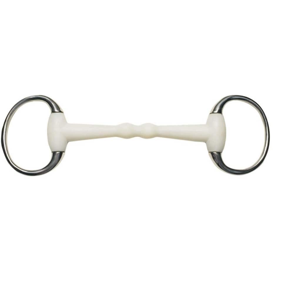 Korsteel Flexi Mullen Mouth Eggbutt Snaffle Bit - Ivory - 5.5in