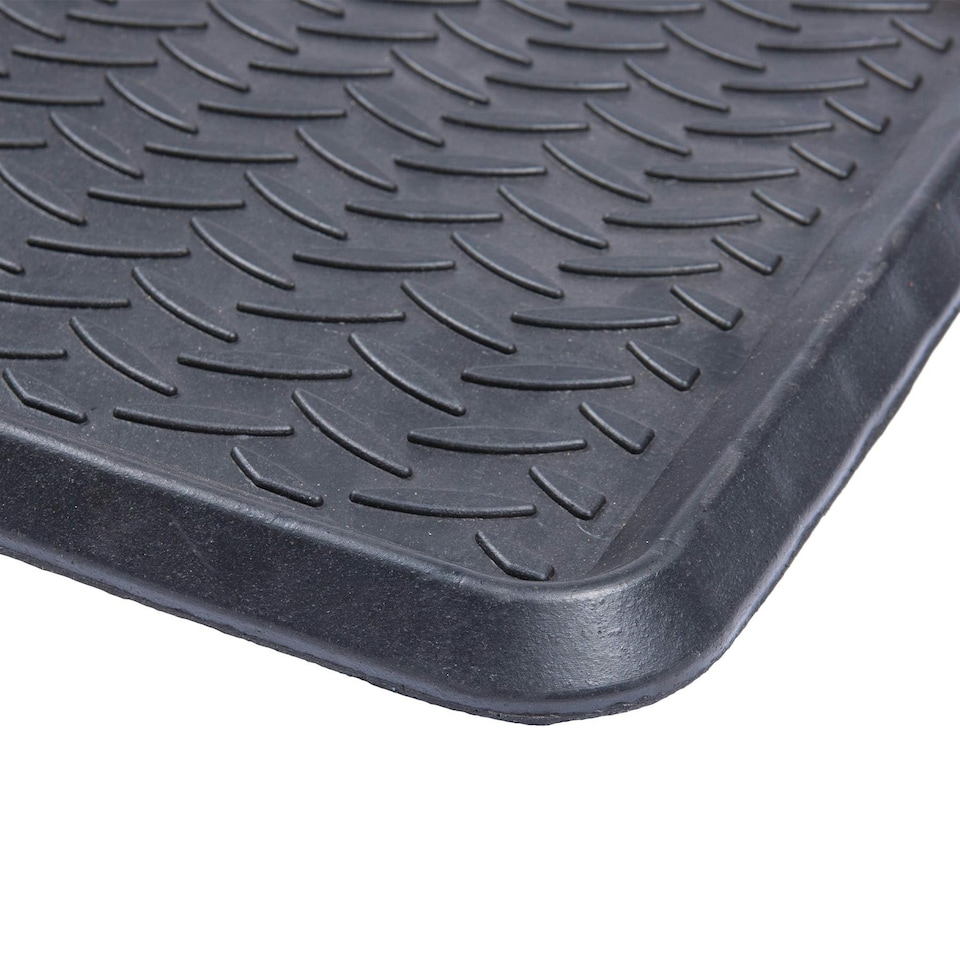 image 1 of Nicola Spring Heavy Duty Rubber Boot Tray - 80 x 40cm - Black Black