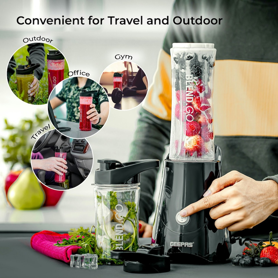 image 1 of GEEPAS 300W Personal Blender Smoothie Milkshake Maker Black