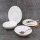 image 5 of White Opal Glass Dinner Set Plates Soup Bowls Dinnerware | White | Aria - Round - 12 Pcs | 12