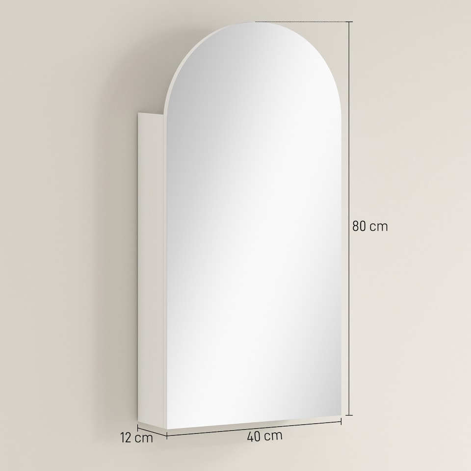image 1 of HOMCOM Bathroom Mirror Cabinet with Adjustable Glass Shelves, White | White
