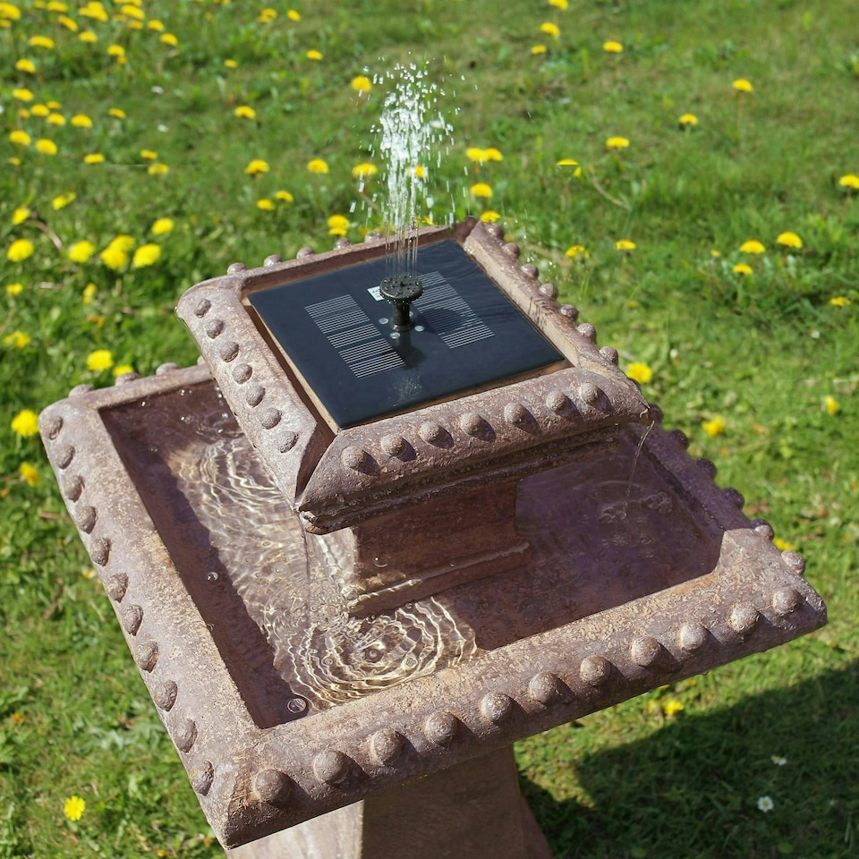 image 1 of Primrose Pizzaro Solar Powered Tiered Garden Water Feature Fountain 80cm