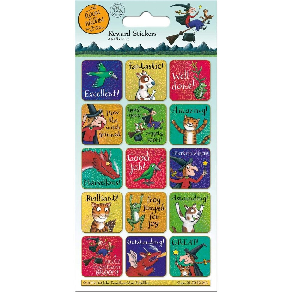 Room On The Broom Sparkle Reward Stickers - Multicoloured - One Size