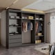 image 3 of Sliding Wardrobes 4U Modern Vertical Panelled Mirror Sliding Wardrobe – 150cm to 250cm, White, Black, Grey, Oak | Grey