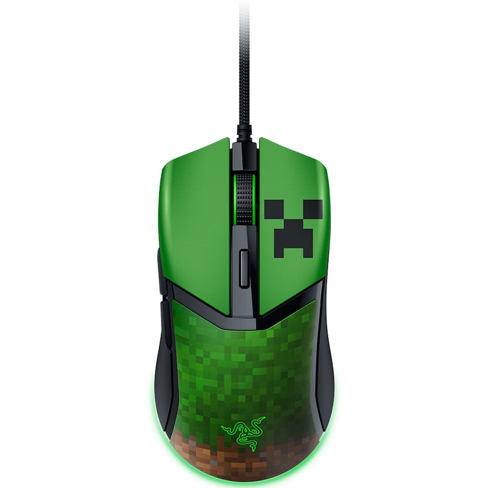 image 1 of Cobra Minecraft Edition - Lightweight Wired Gaming Mouse - 8500 DPI Sensor (58g, Optical Mouse Switches 3th Gen, Chroma Lighting with Gradient Underglow, Speedflex Cable) Minecraft