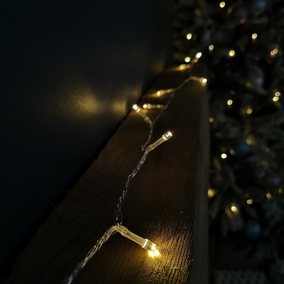 image 1 of 20m Battery Operated Indoor Outdoor Christmas String Lights with 200 LEDs in Warm White
