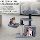 image 4 of Cat Tree Scratching Post Large Multilevel Climbing Tower Activity Centre, Grey