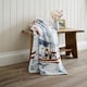 image 2 of Coastal Fishing Village Soft Coral Fleece Printed Throw