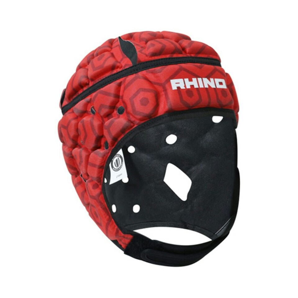 Rhino Childrens/Kids JB VII Rugby Headguard - Red/Black - S
