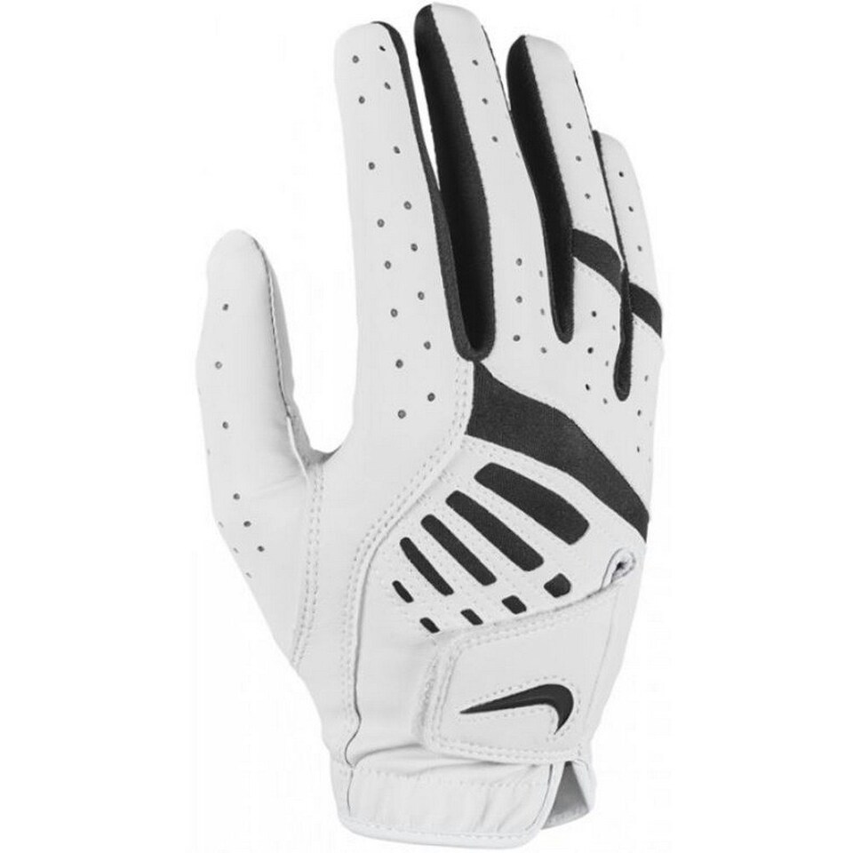 Nike Womens/Ladies Dura Feel IX Right Hand Golf Glove - White/Black - L