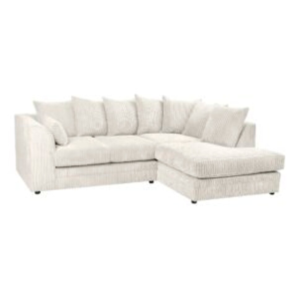 image 1 of Rivoli L Shape Corner Sofa in Jumbo Cord - Left Hand Facing Chaise Cream
