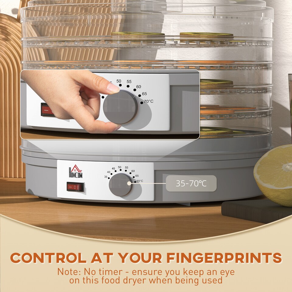image 1 of HOMCOM 5 Tier Food Dehydrator for Drying Fruit Meat Vegetable Pet Treat