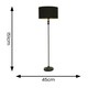 image 2 of ValueLights Maggie Black Metal Candlestick Floor Lamp with Black and Metallic Gold Shade and LED Bulb Black
