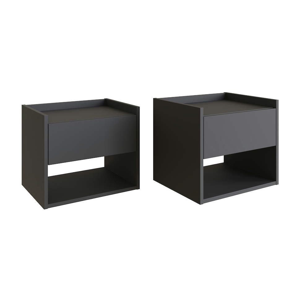 image 1 of GFW Harmony Wall Mounted Pair of Bedside Tables - Anthracite