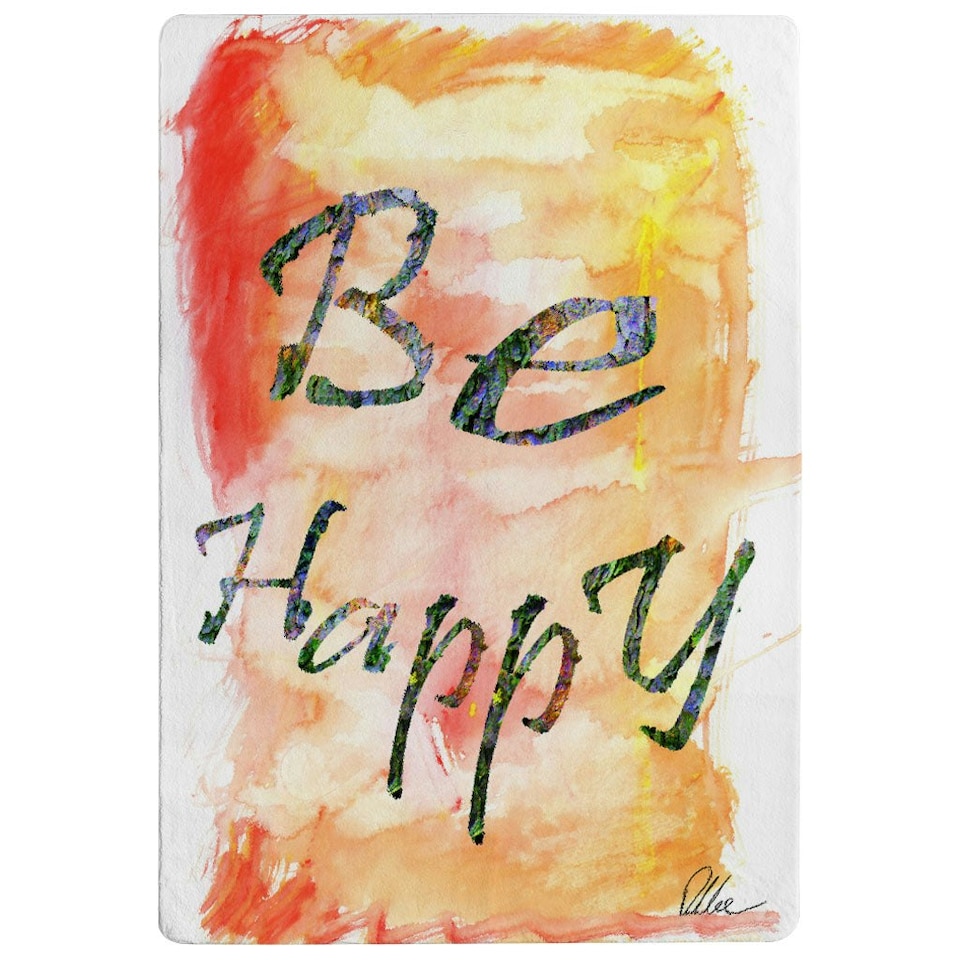 image 1 of Be Happy (Rug) Orange | Small: 60x110cm
