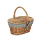 image 4 of Light Steamed Finish Check Oval Wicker Basket with Lining | Blue | Blue and White Checked | One Size