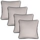 image 1 of OHS 4 x Matte Velvet Piped Edge Cushion Covers, 45x45cm - Grey | Grey | 45x45cm | 4