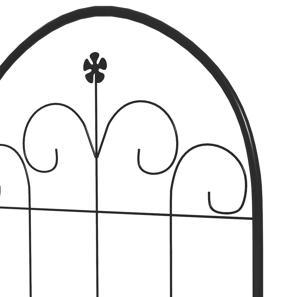 image 1 of Outsunny Set of 2 Metal Trellis for Climbing Plants, Floral Design, 50 x 180cm