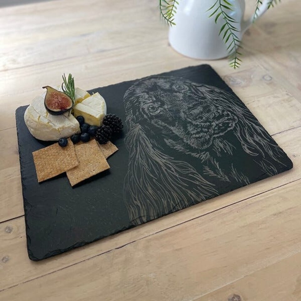 image 1 of The Just Slate Company Cocker Spaniel Slate Cheese Board