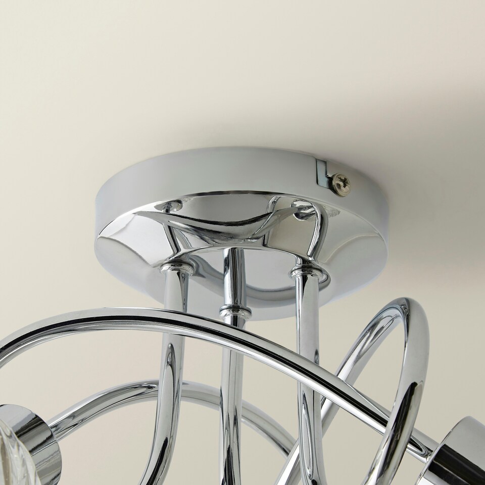 image 1 of ValueLights Reyka 3 Way Silver Ceiling Light | Silver