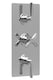 image 1 of Triple Concealed Crosshead Thermostatic Shower Valve 2 Outlets | Silver | Chrome | 1