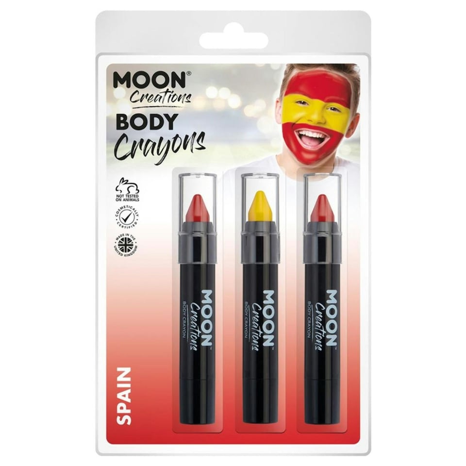image 1 of Moon Creations Logo Body Crayons - Red/Yellow/Red - One Size