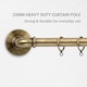 image 2 of Lister Cartwright 25mm Antique Brass Industrial Pipe Extendable Curtain Pole Heavy Duty Metal Curtain Rod with Rings(120-320 cm)