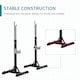 image 3 of HOMCOM 2 Pairs Barbell Squat Rack Portable Stand Weight Lifting Bench w/ Wheels