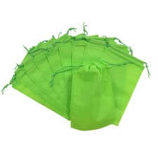 Pack of 25 Light Green Coloured 20x15cm Non-Woven Drawstring Bags | Green