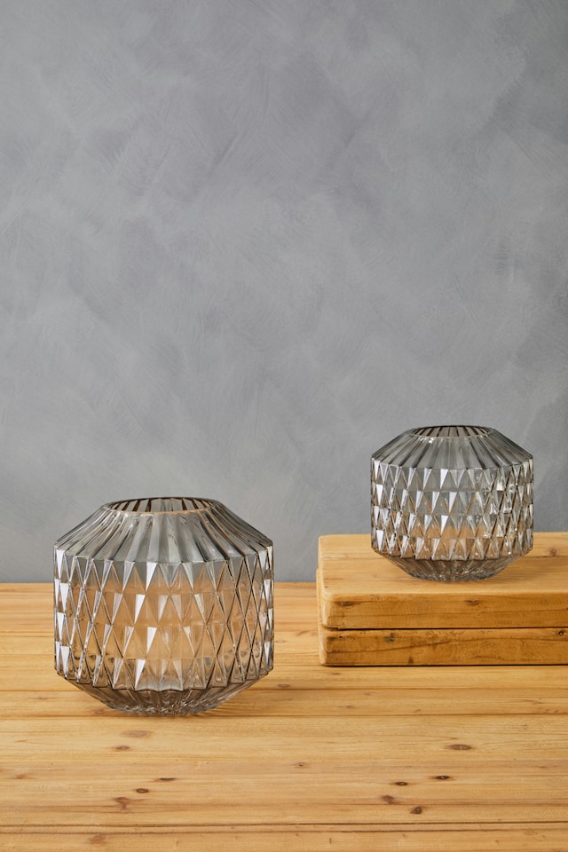 image 1 of Brice Large Grey Glass Vase | Grey
