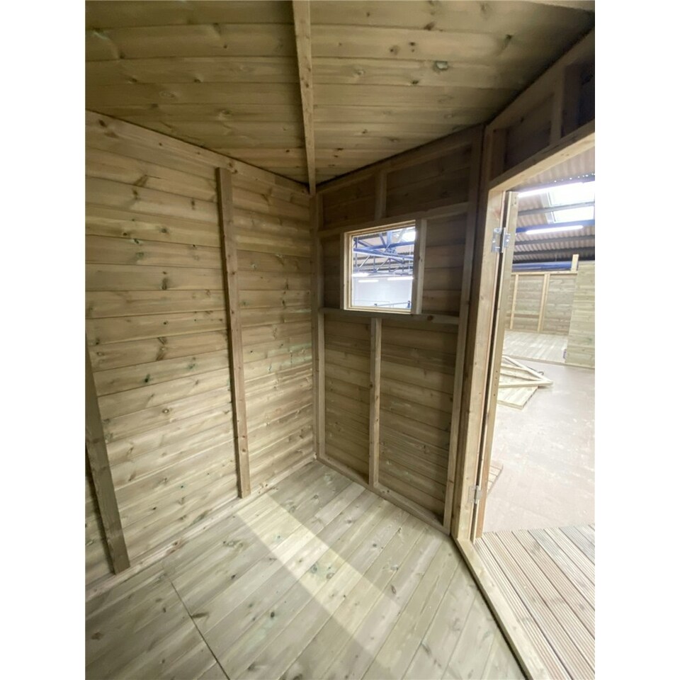 image 1 of 6 x 6 CORNER Pressure Treated Wooden Workshop / Garden Shed + Windows + Lock  (6' x 6' / 6ft x 6ft) (6x6)