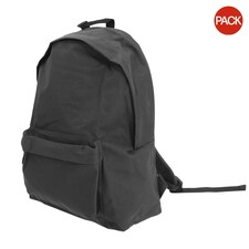 Bagbase Maxi Fashion Backpack / Rucksack / Bag (22 Litres) (Pack of 2) - Graphite - One Size Grey