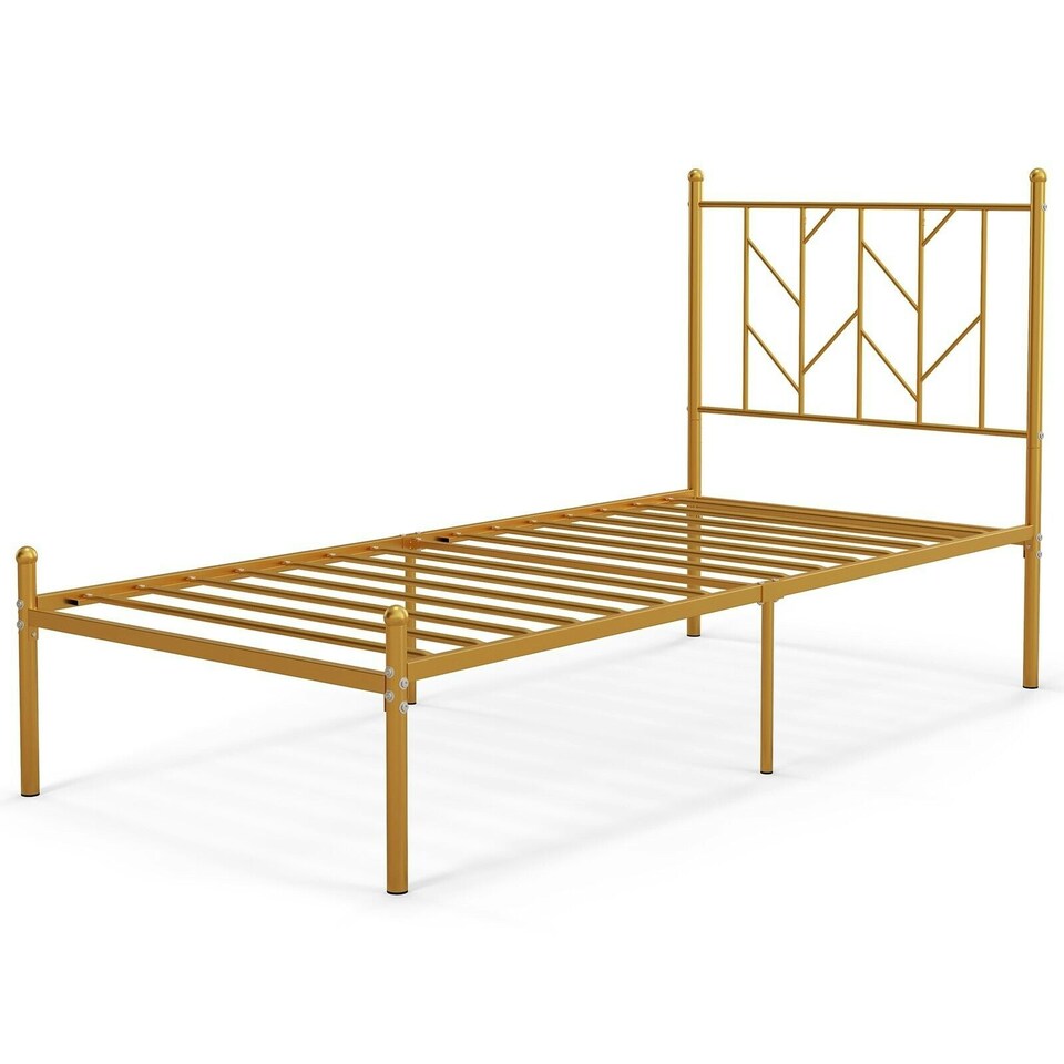image 1 of COSTWAY 3FT Single Metal Bed Frame Slatted Platform