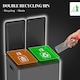 image 3 of HOMCOM 2 x 15L Dual Kitchen Bin Pedal Bin for Recycling and Waste, Black Black | 41.7L x 36.6W x 43.2H cm