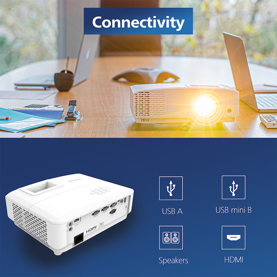 image 1 of Philips ProPix 650 Projector White- 150", Philips UHP lamp, WXGA resolution, 4000 ANSI lumens