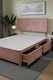 image 2 of Emily No Draw Divan Bed Base with Headboard Plush Velvet
