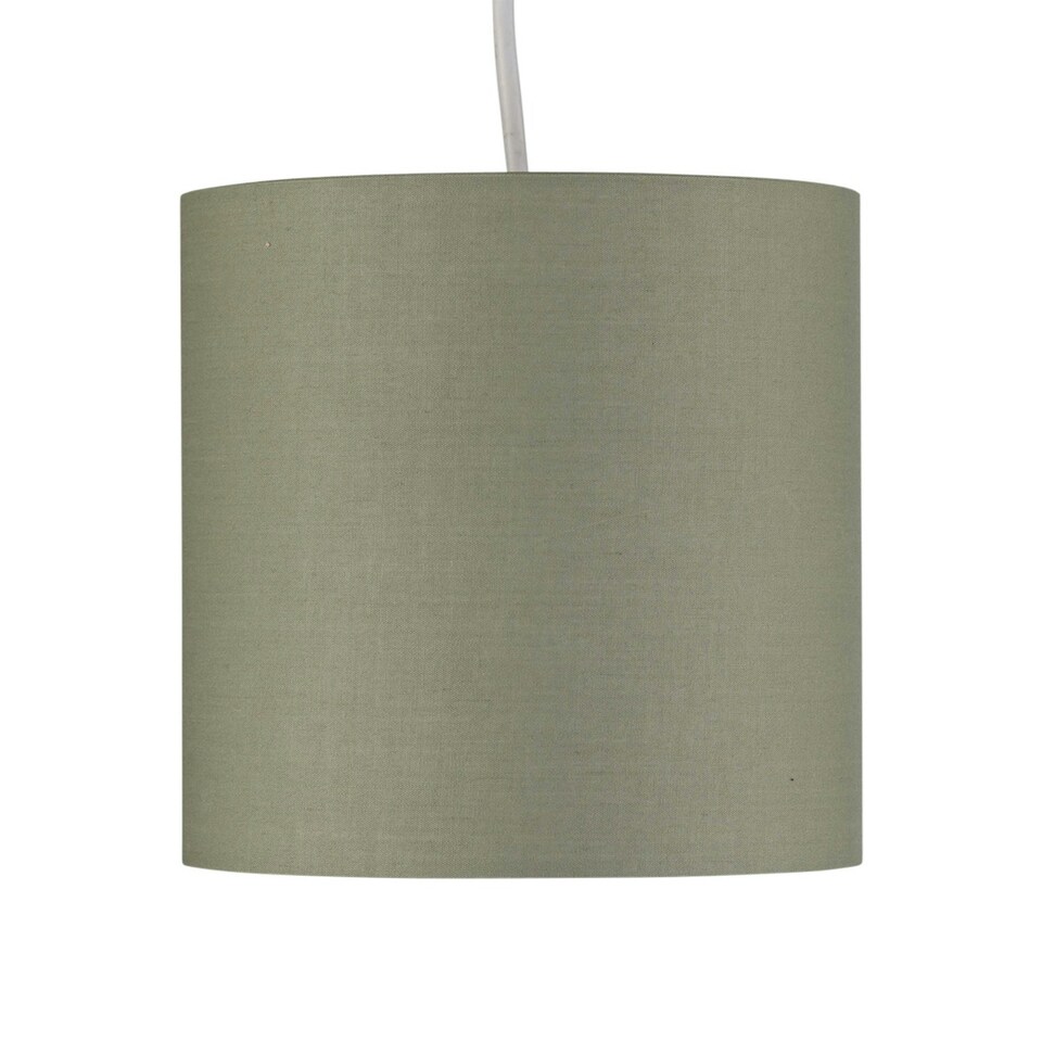 image 1 of Set of 2 Sage Green Textured Cotton 17cm Table Lamp Shades Green