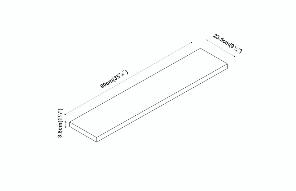 image 1 of Floating Wooden Wall Shelves - 90x23.5cm | Grey | Grey & Set of 2 | 2