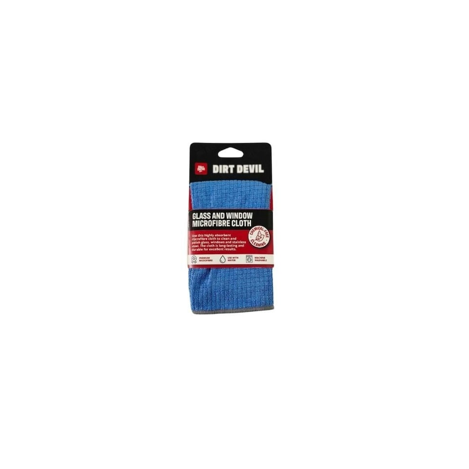 image 1 of Dirt Devil Glass and Window Microfibre Cloth 30 x 30 cm Blue | Blue
