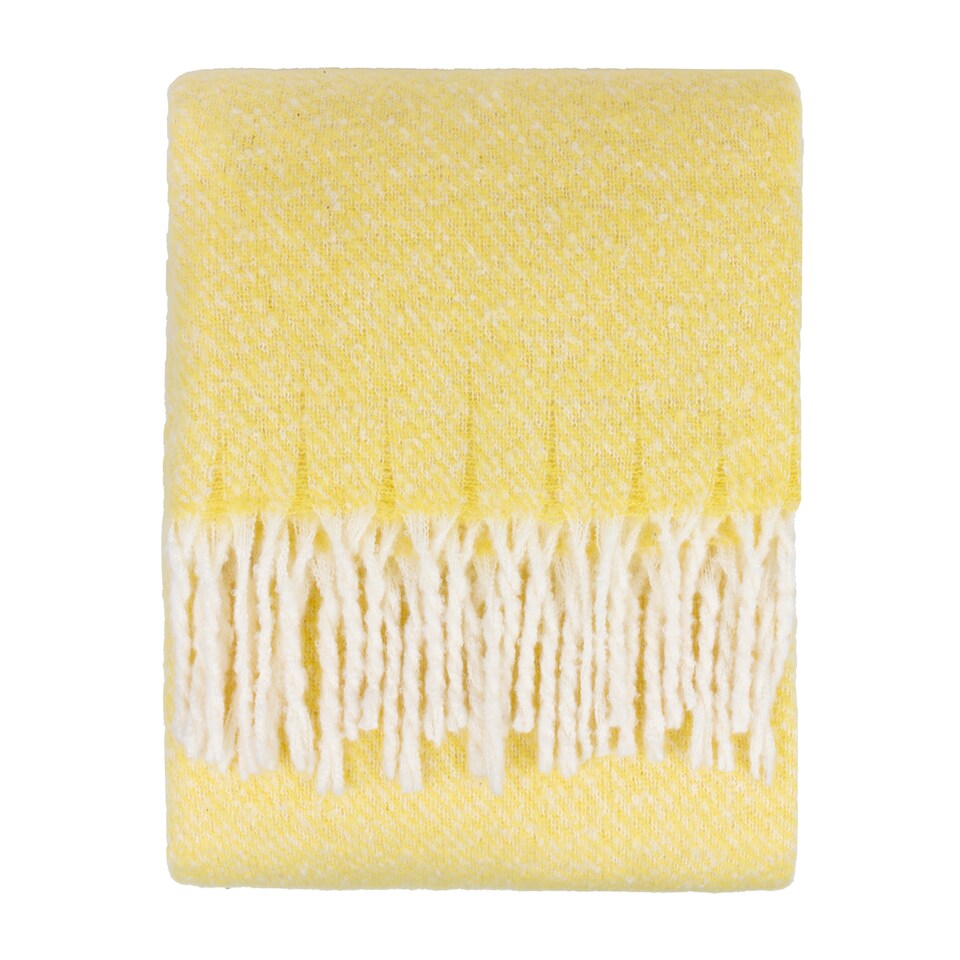 image 1 of Wylder Isla Woven Tasselled Throw | Yellow | Butter Yellow | 1