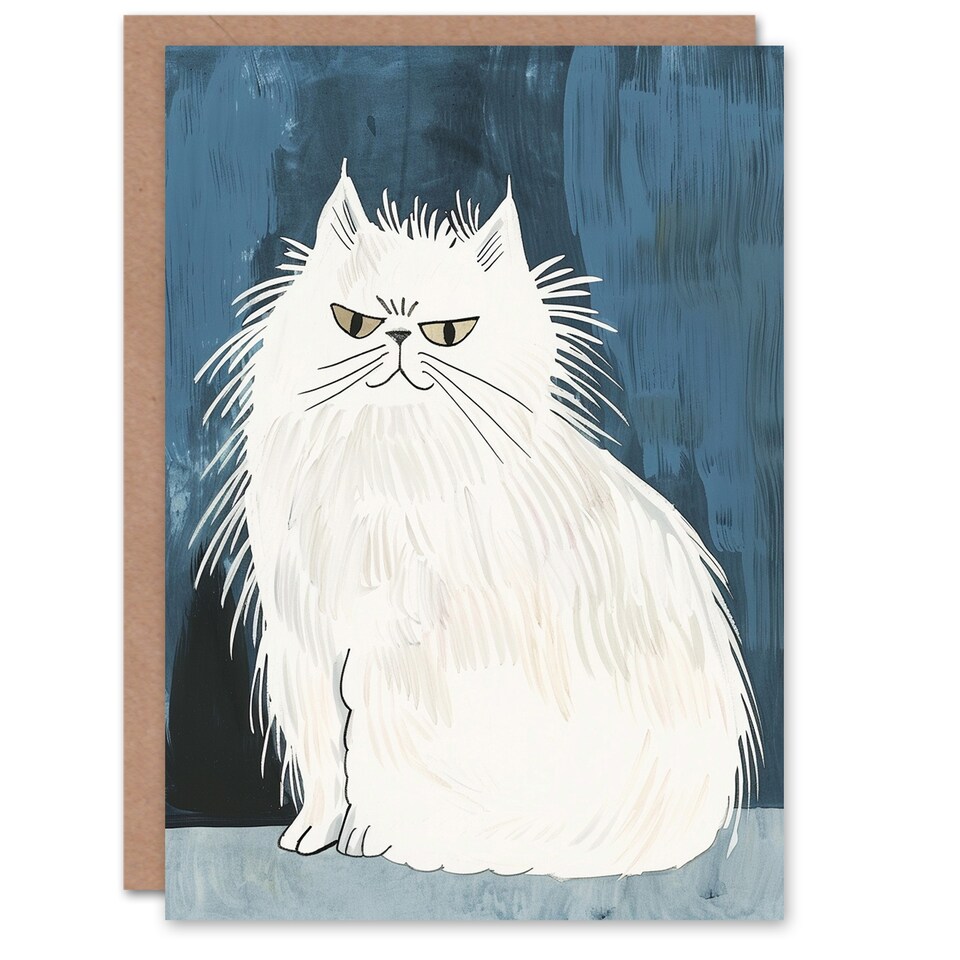 image 1 of Pet Cheeky Smile White Himalayan Cat Lover Birthday Card