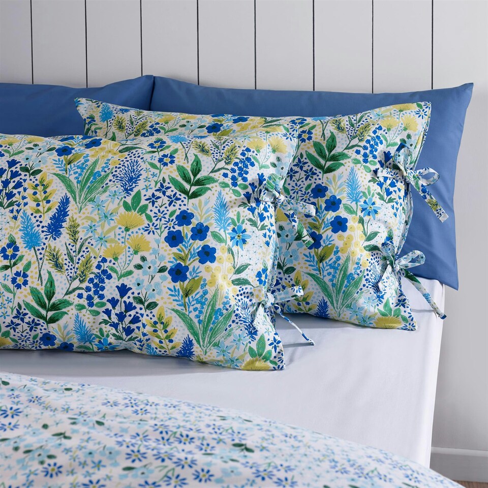 image 1 of Catherine Lansfield Tilly Floral Blue Duvet Cover Set Blue | Double
