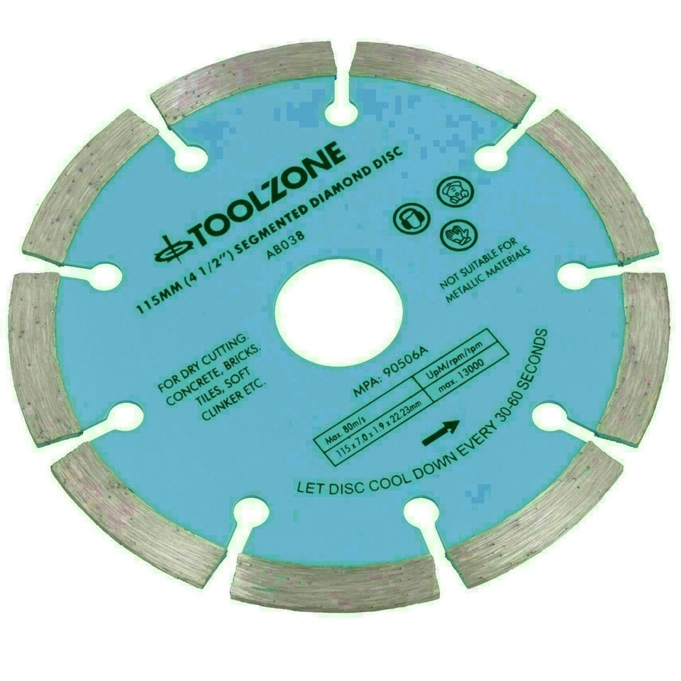 image 1 of 115mm 4-1/2in Segmented Diamond Cutting Disc Blade Stone Brick Angle Grinder 20pc