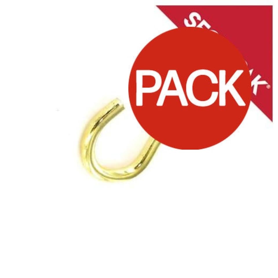 Securpak Brass Plated Cup Hooks (Pack of 15) - Gold - 25mm
