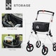 image 4 of HOMCOM Folding Upright Rollator Walker with Storage Bag, Tray, White