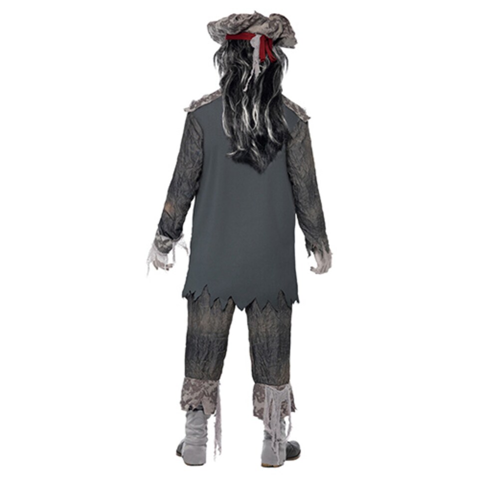 image 1 of Ghost Ship Ghoul Pirate Grey Deluxe Fancy Dress Costume Adult Mens Medium