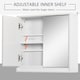 image 6 of HOMCOM Bathroom Mirror Cabinet Wall Mounted Storage Shelf Bathroom Cupboard Double Door, White