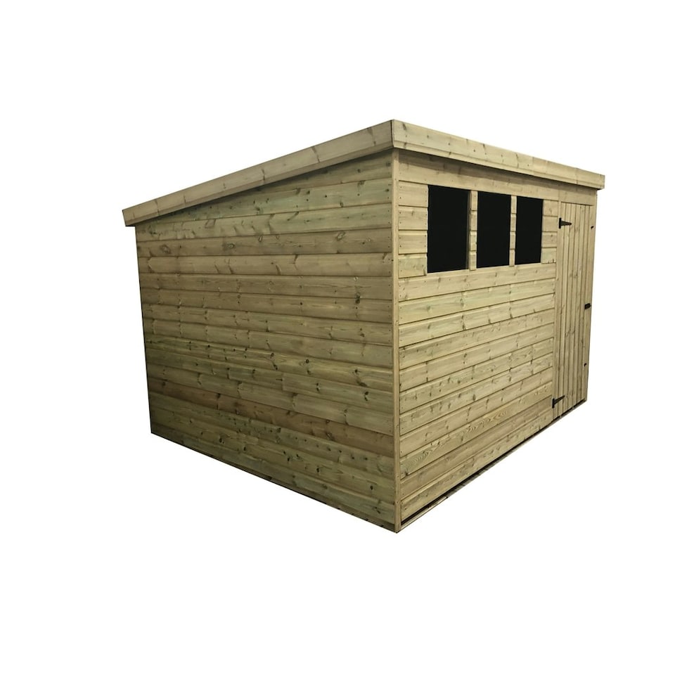 image 1 of 10 x 5 Garden Shed Pressure Treated T&G PENT Wooden Garden Shed - 3 Windows + Single Door (10' x 5' / 10ft x 5ft) (10x5)