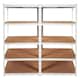 image 2 of TekBox Boltless Garage Silver Shelving Rack - Set of 2