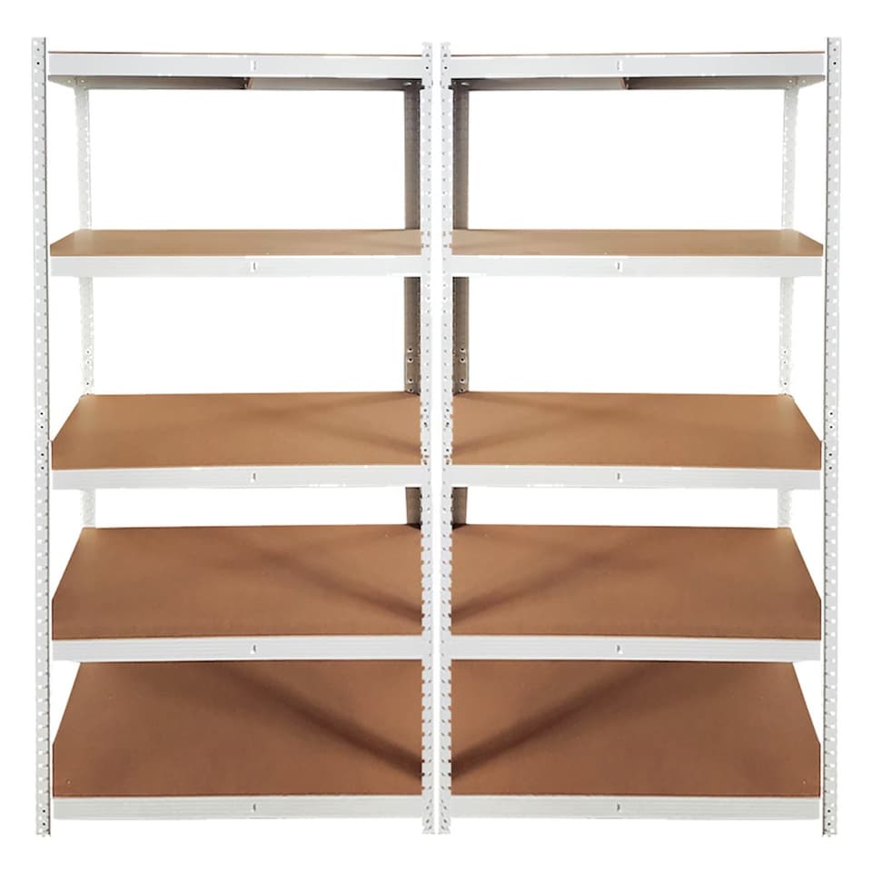 image 1 of TekBox Boltless Garage Silver Shelving Rack - Set of 2